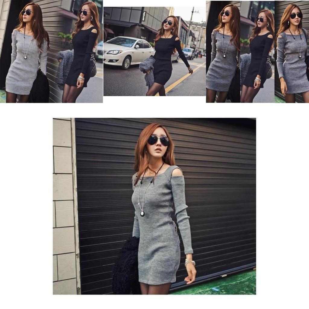 Premium Quality Femme Manches Longues Moulant Mini Robe Tricot For Autumn Winter Events