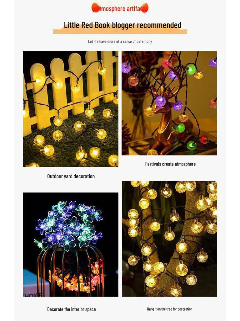 Solar LED Fairy String Lights: Waterproof Outdoor Patio & Garden Decor Lights for Tree Wrapping
