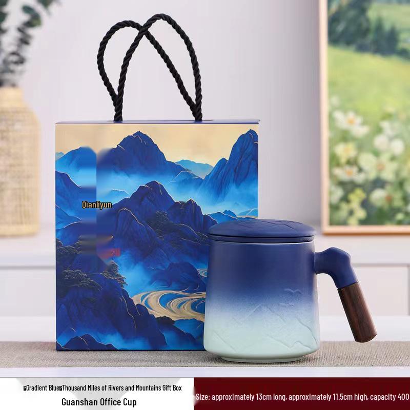 Ceramic Tea Brewing Cup: Coarse Pottery Personal Mug with Engraving - Perfect for Office or Souvenir Gift