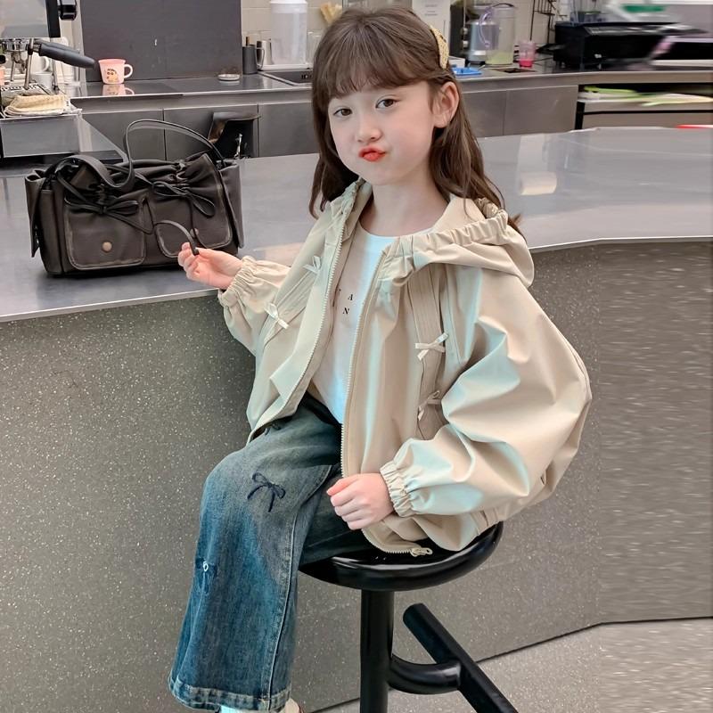Autumn 2025 Girls' Korean-Style Windbreaker Jacket