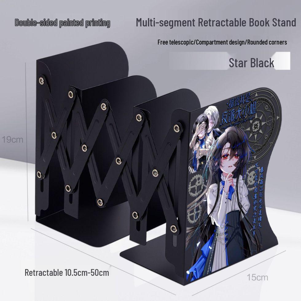 

Villain’s Daughter Cute Folding Desktop Organizer and Book Stand Thickened Metal Expandable Bookshelf
