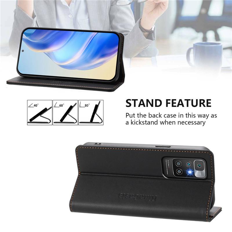 Luxury Anti-thef Wallet Flip Cover Phone Case For Redmi 10C 10A Note10 4G Note 10 10S Pro Max Leather Cases Magnet Solid Coque