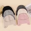 Autumn Winter Warm Thick Knit Hat With Ear Flap For Men Women Outdoor