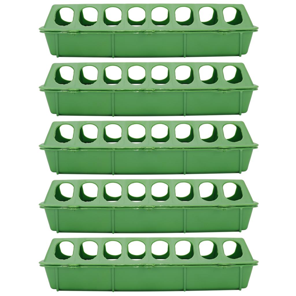 5Set Bird Feeding Trough Thicken Birdcage Hanging Feeder Bowl Box Feeding AccessoryGreen