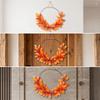 HalfWreath Artificial Wreath with Metal Hoop Seasonal Decor for Door, Thanksgiving, Entryway