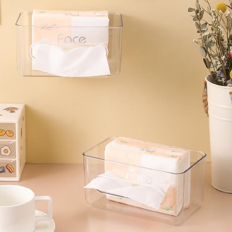 Transparente Taschentuchbox Servietten-Gesichtstuch-Aufbewahrungsbox Badezimmer Papierhalter