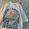 Salt Water Flower Petals Havajská trička Muži Ženy Neformální mikina Trička Neformální Bavlna Tričko Oblečení Hip Hop Oversize Topy Pár