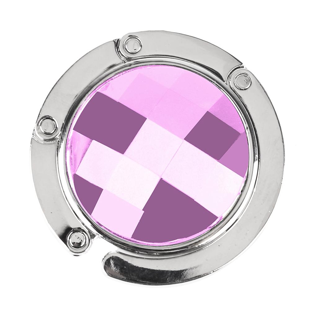 Foldable Hangbag Hook Crystal Alloy Round Shape Table Hook Desk Hanger Purse Bag Hook Holder for Hanging