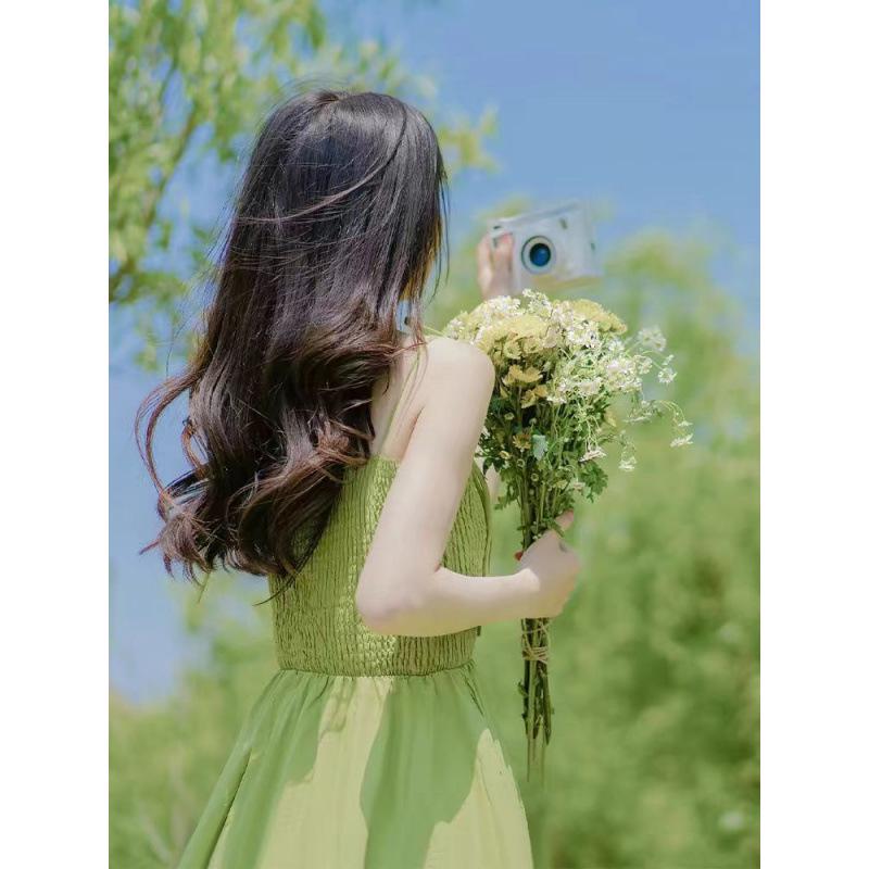 Mint Mambo Wind Grün Spaghettiträgerkleid für Damen - 2025 Sommer Strandurlaubsstil