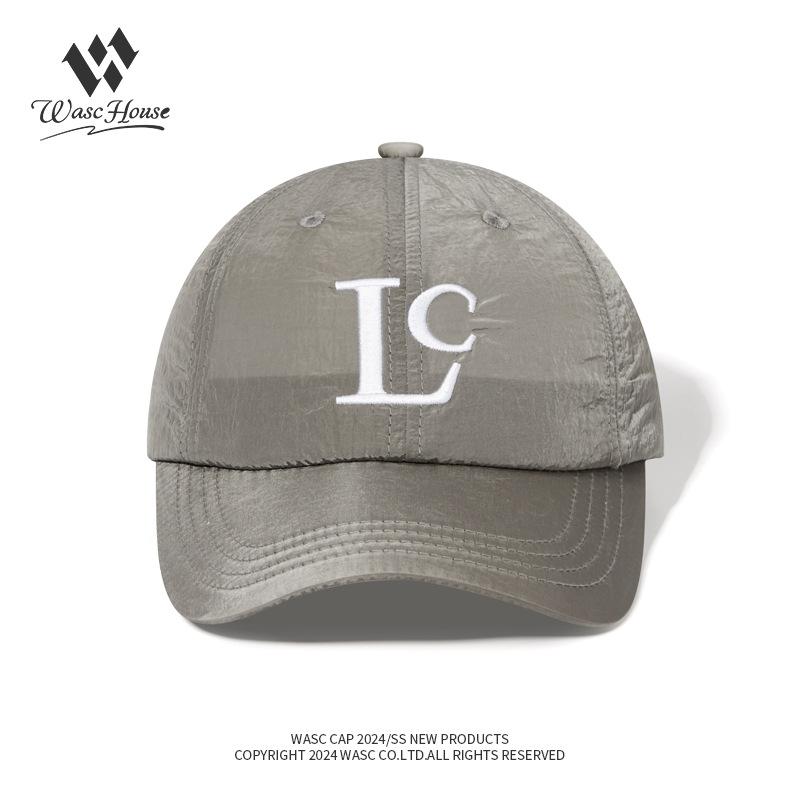 

Big head circumference LC embroidered cap men s and women s running sports hat light and breathable waterproof quick-drying baseball cap Adjustable темно-серого
