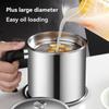 1pc Stainless Steel Oil Filter Cup, Stainless Steel with Filter Screen, Soup Oil Separator, Filter Residue Return Oil Cup  Food