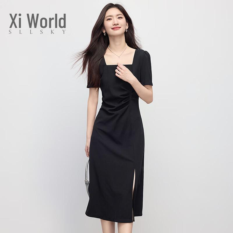 Sllsky French Hepburn Square Neck Little Black Dress S