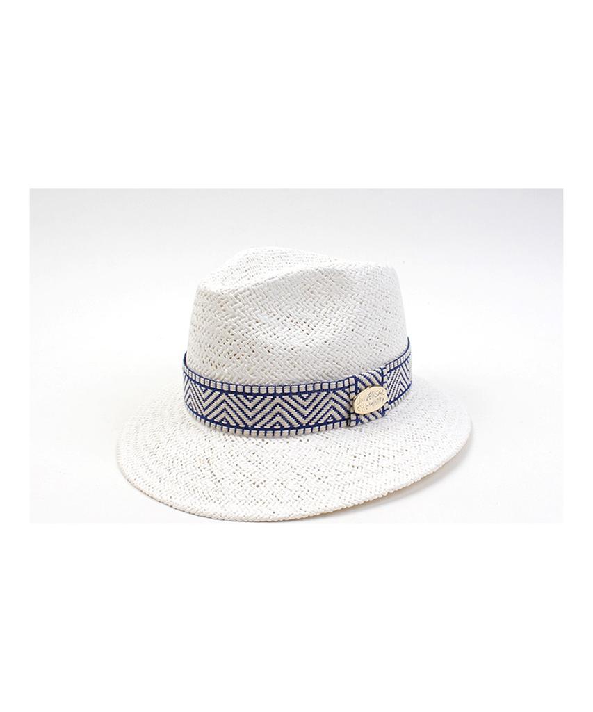 Yunibeosyeolkemiseuteuli Blue Mono Line Swing White Short Fedora Summer Fedora