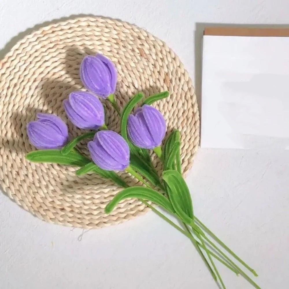 Tulip Twisting Rod Handmade Graduation Gifts Sweet Flower Bouquet Friendship Teachers' Day Artificial Tulip Flower Birthday