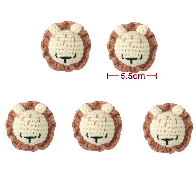 5pc Crochet Beads Animal Rabbit  Chewable Beads DIY Wooden Teething Knitting Beads Jewelry Crib Sensory Toy Baby Teether