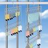 Stainless Steel Clothes Drying Rack,Multifunctional Socks Clips for Bedroom Balcony,2/3Layers Space Saving Closet Organizer