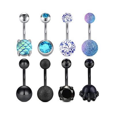 New Pedching Navel Ring Suit Fashion Ladies Navel Nail