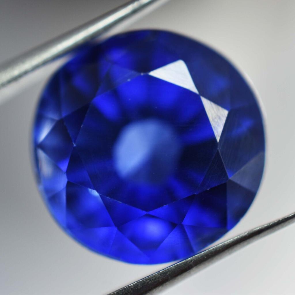 Natural Royal Blue Sapphire Loose Gemstone 8.33 Ct Sparkling Ceylon Round September Birthstone Gift