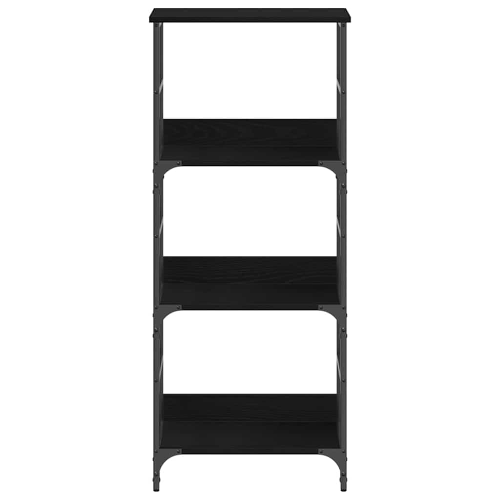 Bookshelf Black Oak Look 50 X 33 X 117.5 Cm