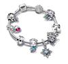 Colors Enamel Disney Princess Dress Charms Pulseiras for Girls Colorful Glass Beads Bracelets&Bangles Women Cartoon Skirt Dangle