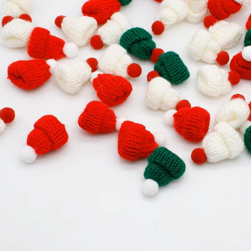 15pcs/set Mini Knitted Christmas Hat Suitable For Mini Toy Doll Wear DIY Decorative Christmas Hat Multiple Styles To Choose From