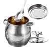 Bacon Grease Keeper Stainless Steel Container With Strainer & Spatula, Safe Storage For Cooking Oil, Keeps Countertop Clean