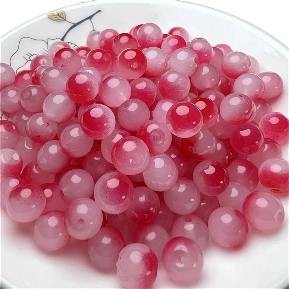 50 Pcs 8mm New Glass Beads Beautiful Multicolor Exquisite Beads Handmade Diy Necklace Jewelry Handmade Beads Accessories Girl