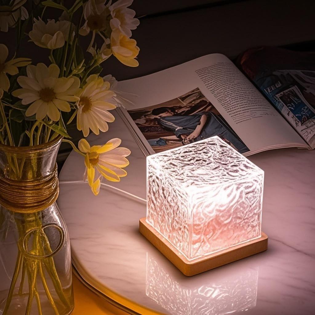 RGB16 color water ripple ambient light, bedroom light and shadow atmosphere, rotating table lamp, bedside night light
