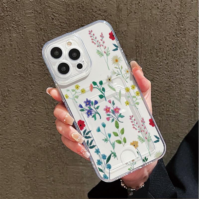 Držák na karty Silikonová peněženka Kapsa Pouzdro Pro iPhone 17 Air 16 Pro Max Samsung A06 A16 A36 A56 Xiaomi Redmi Note 12 13 14 Kryt Průhledný nárazník telefonu