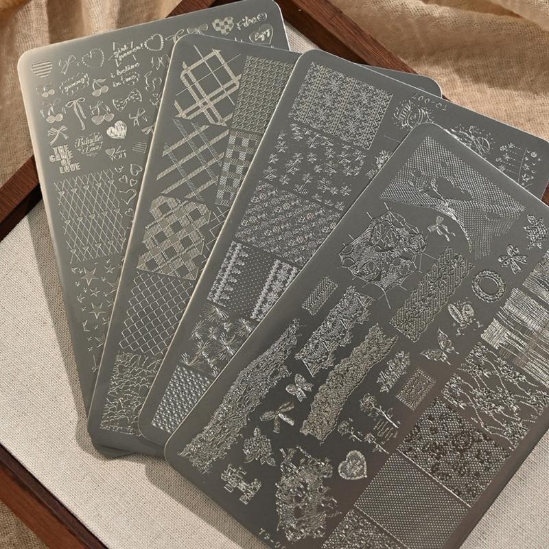 Sturdy Stainless Steel Nails Stamp Plate with Detailed Pattern for Home Nails Designs Applications