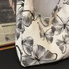Canvas Tote Bag with Butterfly Print and Long Shoulder Strap for Women Daily Use