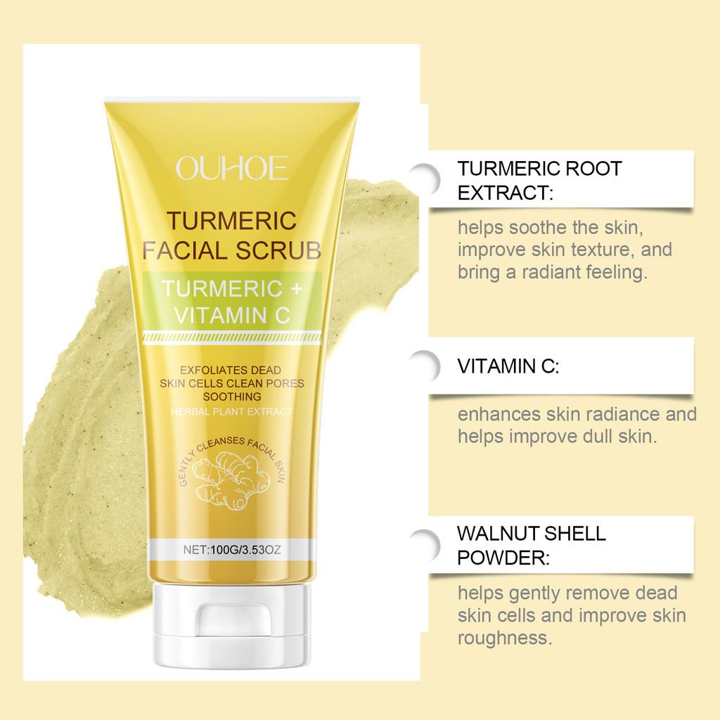 Ouhoe Ginger Turmeric Exfoliating Facial Scrub Gentle Renewal For Smooth Radiant Skin