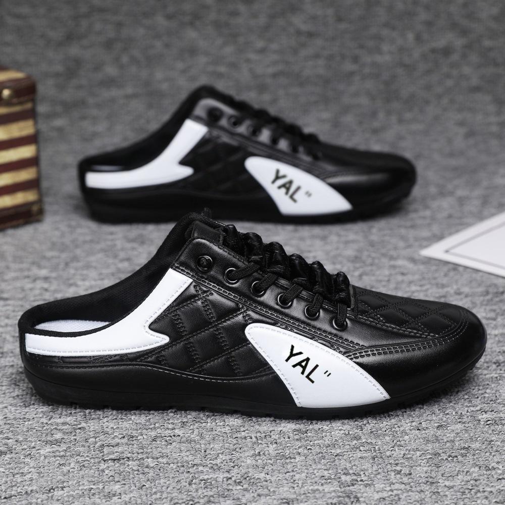 Foreign Trade Large Size Men's Shoes Spring Half Slippers Men's Casual Breathable Korean Version Trend Lazy One Pedal Doudou Shoes