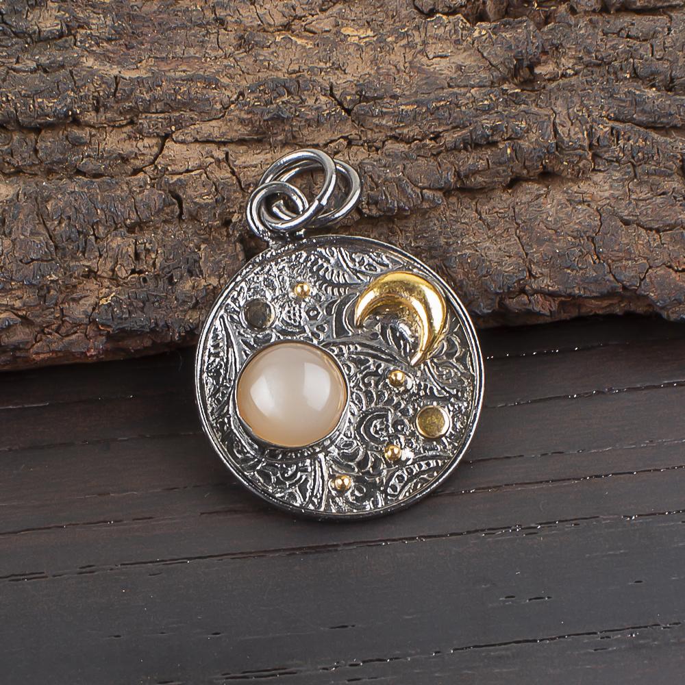 

Peach Moonstone Gemstone Jewelry, 925 Solid Sterling Silver Pendant, Handmade Gorgeous Silver Meditation Pendant, For Wedding Gift 1.30 Inches персиковый