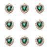 10Pcs/lot Alloy Rhinestone Heart Charms Gold Color Pendant for DIY Necklace Bracelet Earrings Jewelry Making Accessories