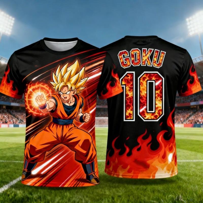 2026 Summer Dragon Ball Retro Fitness T-shirt Men's Oversized 3D Printed Short-sleeved Family Unisex Children's Sports Shirt