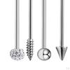 4 Pack Industrial Ball Barbell Ear Bar Earring 14G 16G