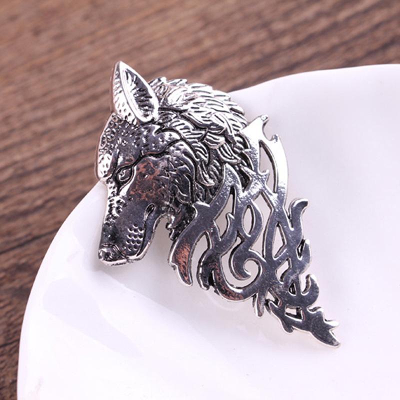 1Pc Vintage Wolf Knight Brooch Jewelry Unisex Collar Pin Buckle Collection