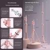 1.7m Portable Pink Tripod with Gilded Micro-Frosted Metal Finish and Phone Fill Light.