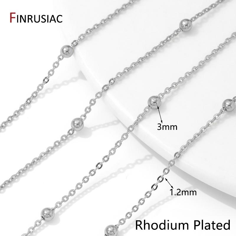 14/18K Gold Plated Brass Beads Chains,Women Necklace Bracelet Cable Link Ball Chain for DIY Jewelry Making Accessories Supplies