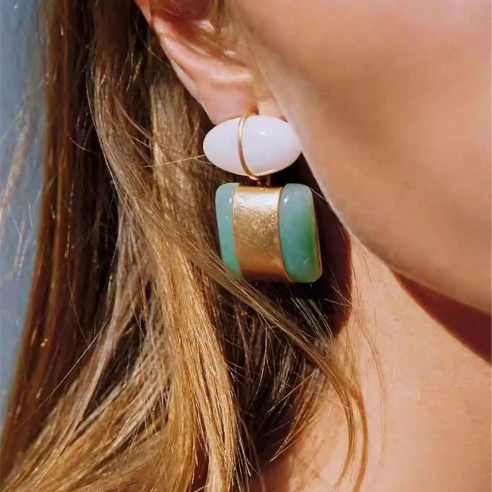 Charm Vintage Stud Earrings Color-block Bohemian Dangle Earring Beach