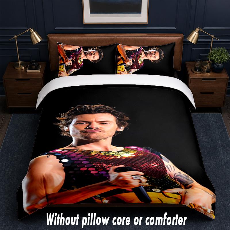 Harry Styles Design Bed Bedding Set 1 Duvet Cover + 2 Pillowcases Soft Breathable Household Bed Linens