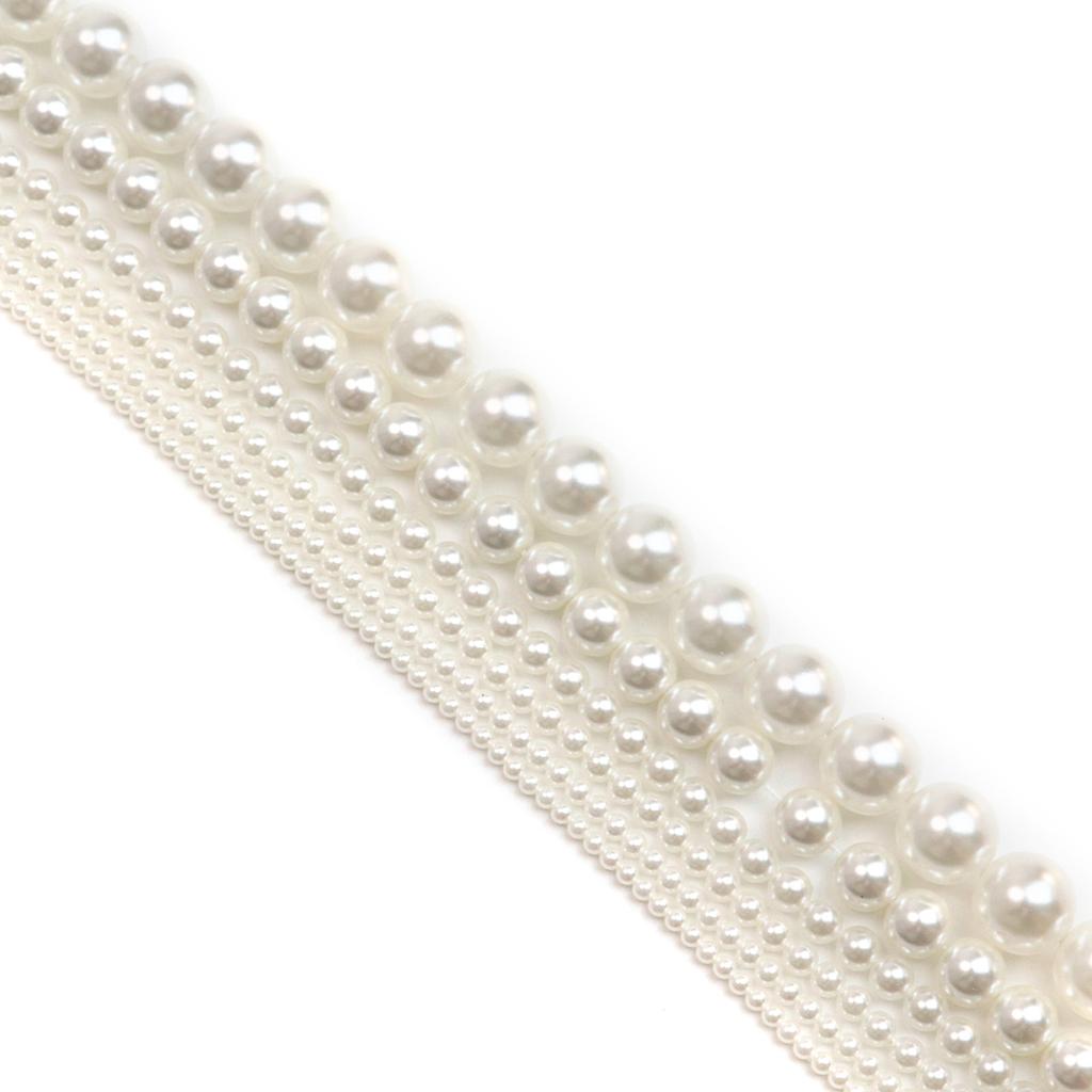 1String, Romantic Sweet Natural Shell White Beads 2/4/6/8/10mm, 38cm Strand for DIY Valentine's Day Bracelet Necklace Gift Making, Women Jewelry Craft