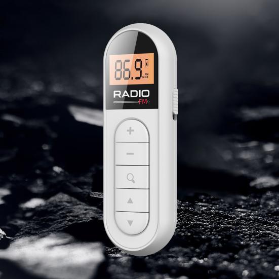 Portable Mini FM Radio Clip Design Clear Signal Low Distortion LCD Display Rechargeable High Sensitivity Mini Radio
