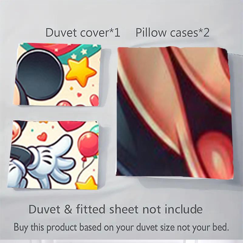 3Pcs Colorful Mickey Celebration Bedding Sets For All Sizes New 3D Printed Bed Cover Comforter Duvet Cover Pillowcase Bedroom Decoration