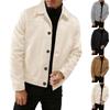 Herenjas Kleurige Kraag Lichtgewicht Shacket Jas Knopen Slim Fit Top Buiten Warm Winddichte Jas