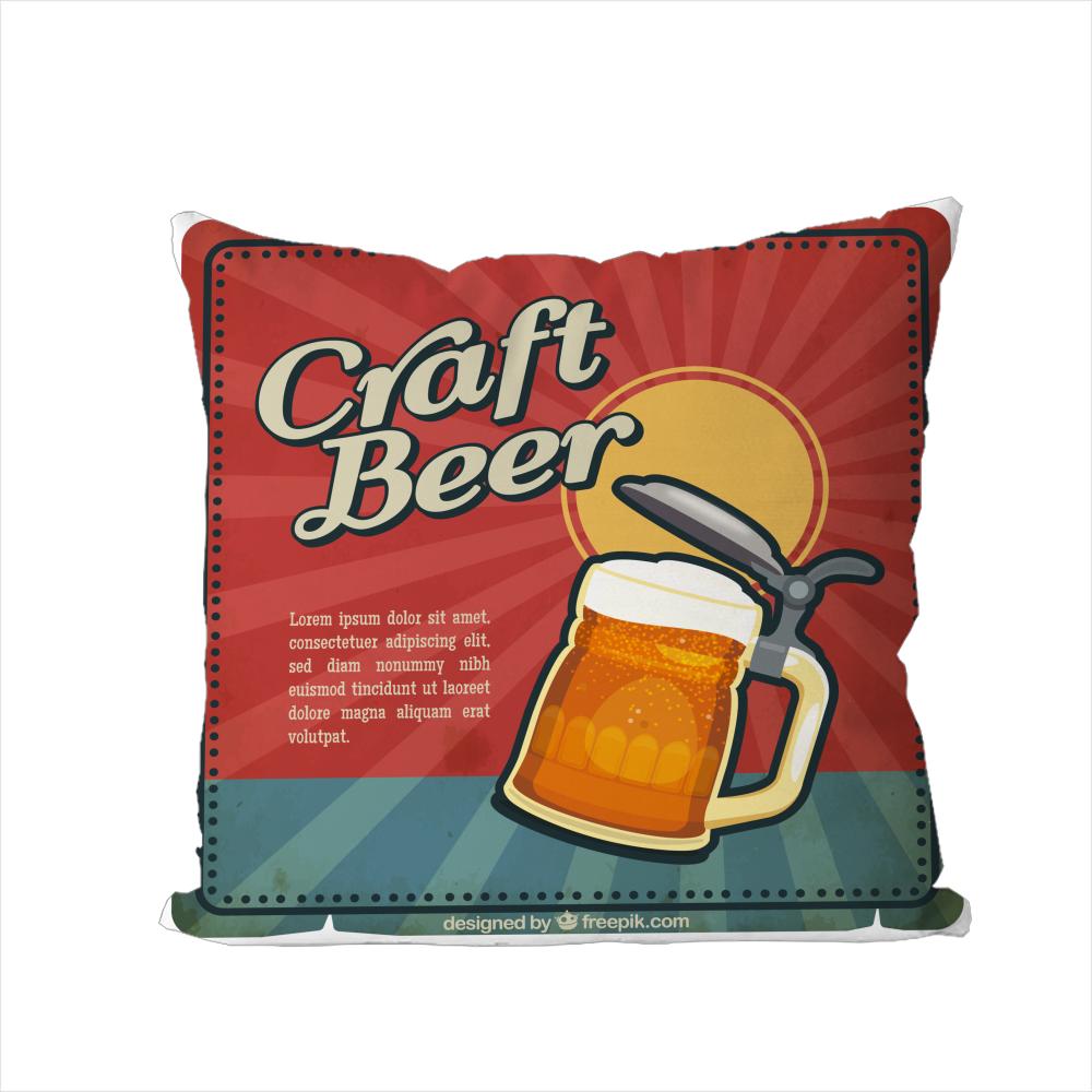 Beer Wine Retro Style Pillow Case For Car Sofa Decorative Home Doublesided Print Plush Square Throw Pillow Cushion Cover