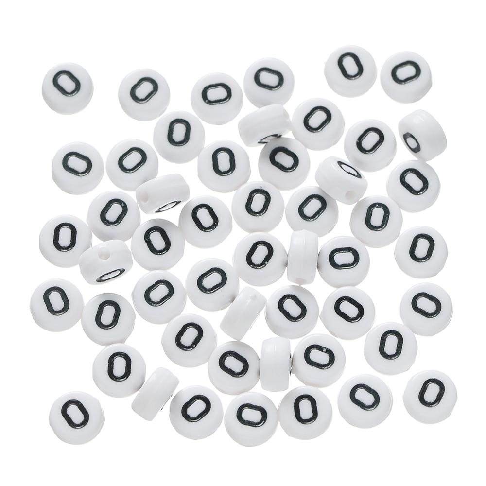 100pcs/Lot 7mm Flat Round Number Beads Acrylic Spacer Loose Bead for DIY Necklace Braclet Earrings Jewelry Making Accessories