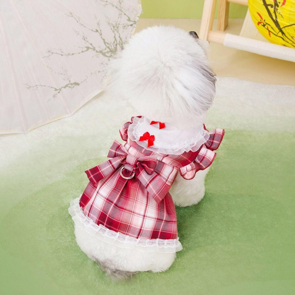 Soft Dog Clothes Cute Pet Vest Harness Pet Chest Strap Cat Princess Dress  Spring