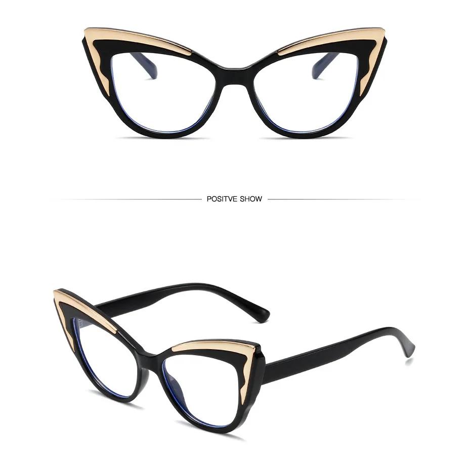Y2k Popular Vintage Anti Blue Light Optical Cat Eye Glasses Women Luxury Brand Designer Myopia Prescription Sexy Eyewear Frame